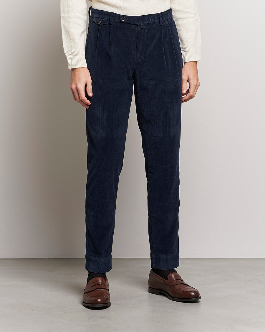 Men | Trousers | Briglia 1949 | Easy Fit Corduroy Trousers Navy