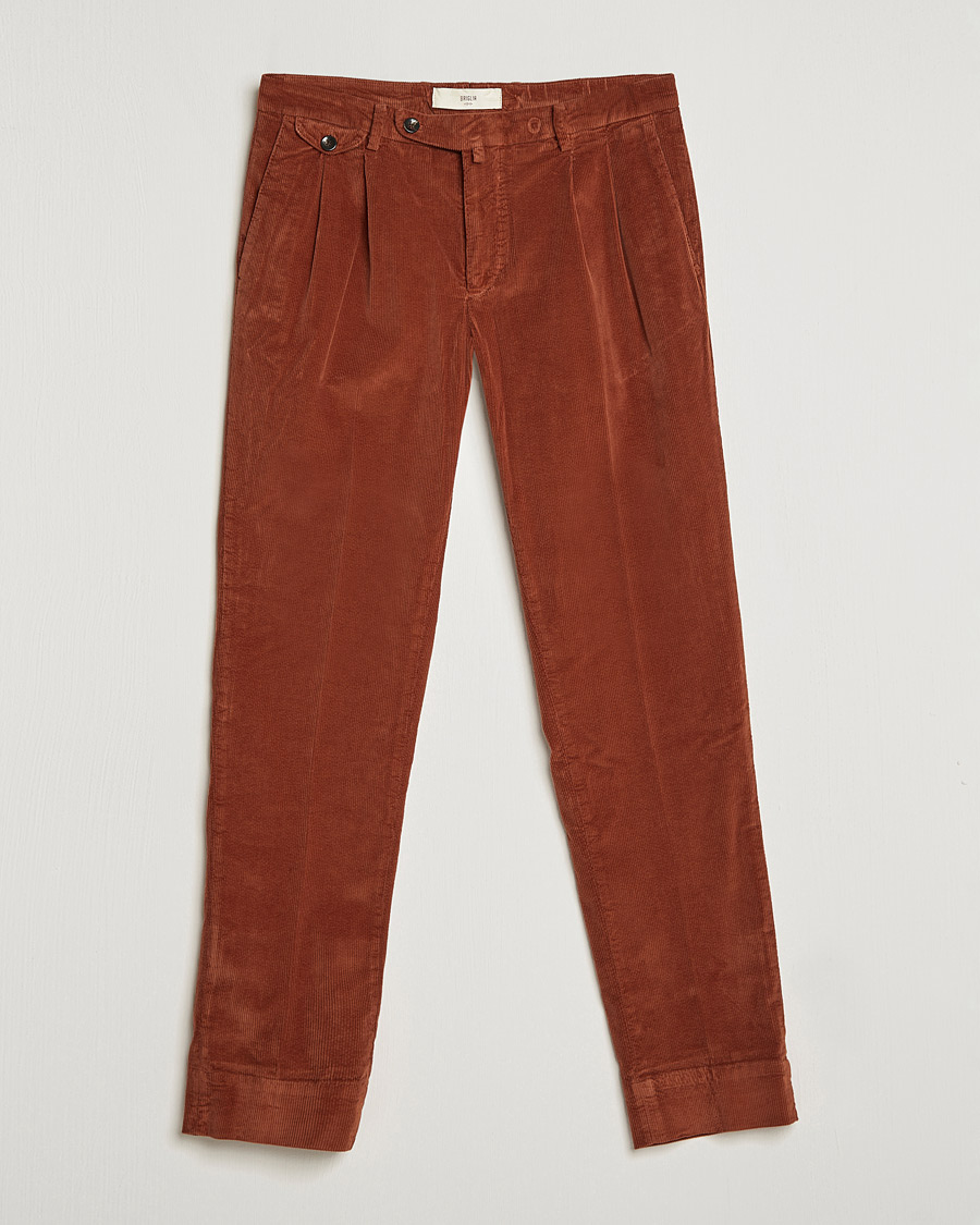 Men | Trousers | Briglia 1949 | Easy Fit Corduroy Trousers Rust Red