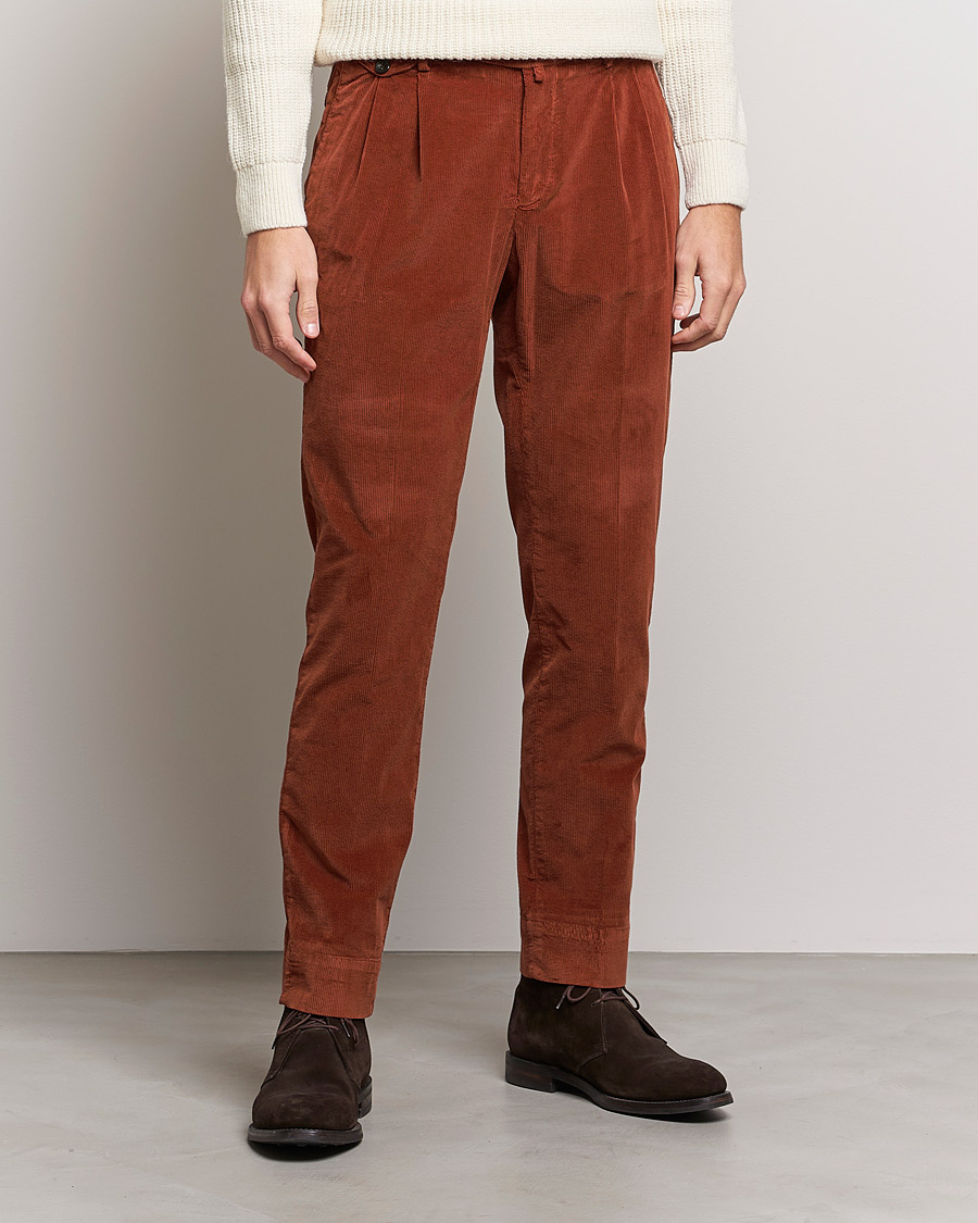 Men | Briglia 1949 | Briglia 1949 | Easy Fit Corduroy Trousers Rust Red