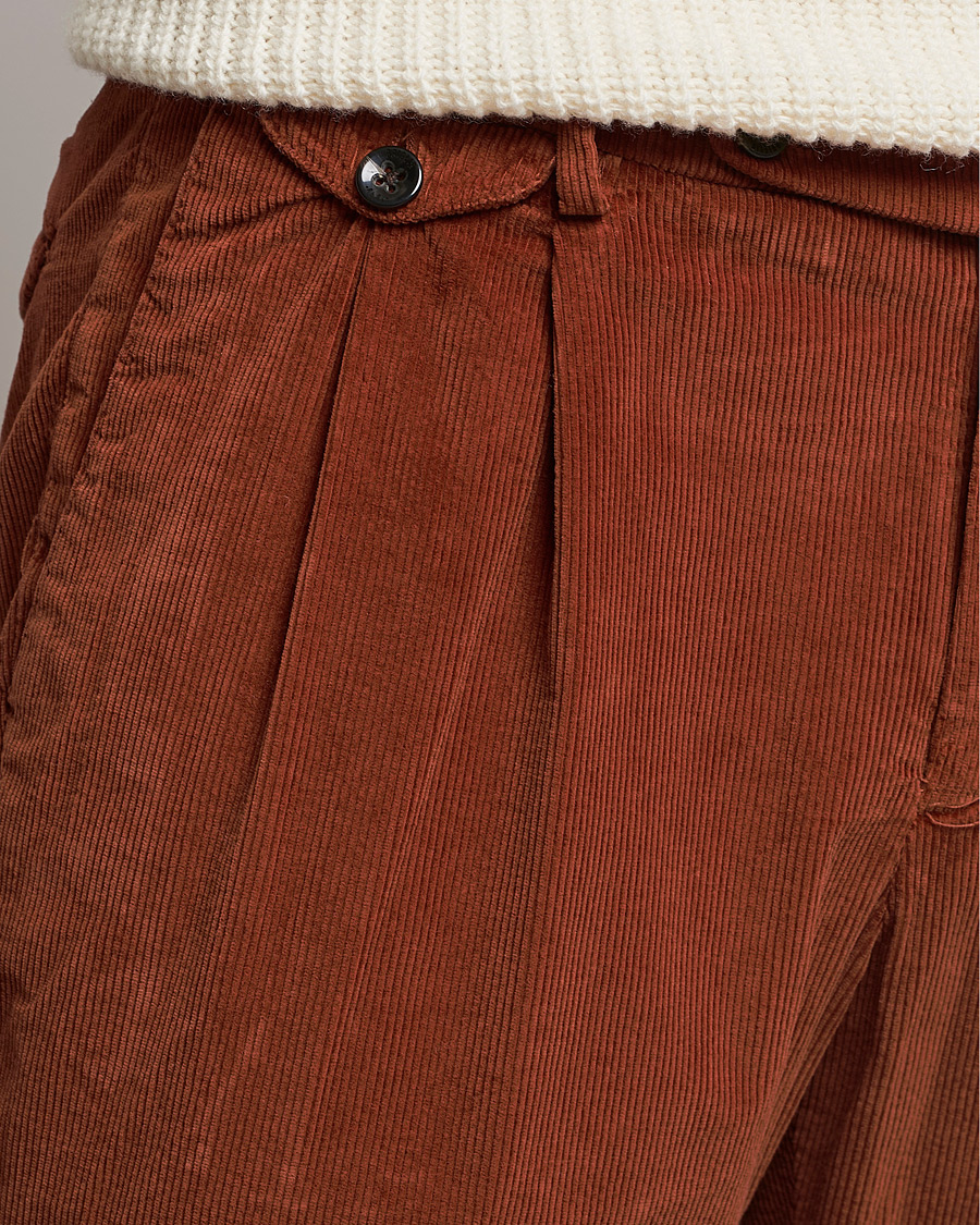 Men | Trousers | Briglia 1949 | Easy Fit Corduroy Trousers Rust Red