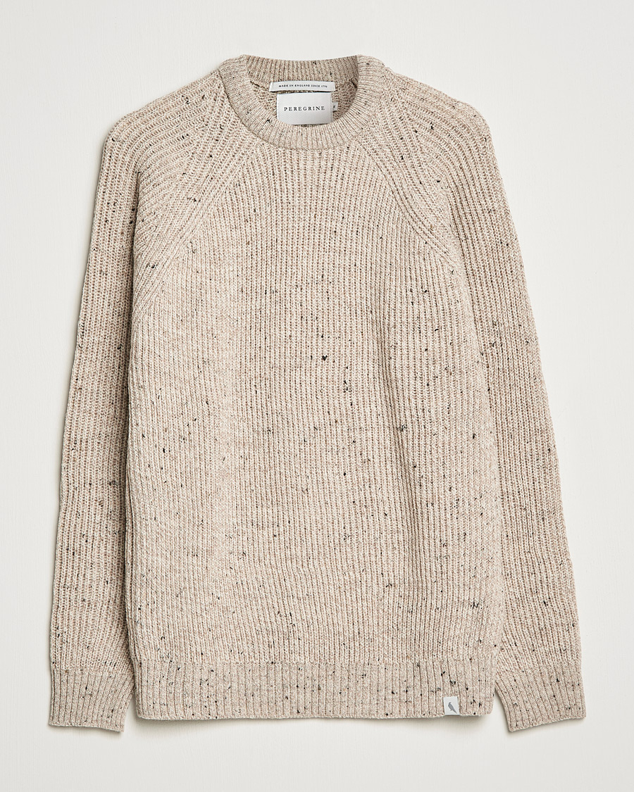 Men |  | Peregrine | Ford Knitted Wool Jumper Oatmeal