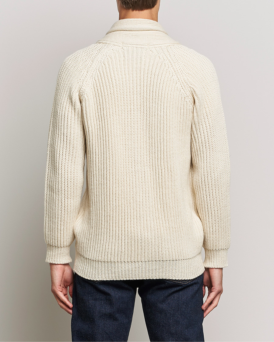 Men | Sweaters & Knitwear | Peregrine | Wilkinson Ribbed Wool Cardigan Cream