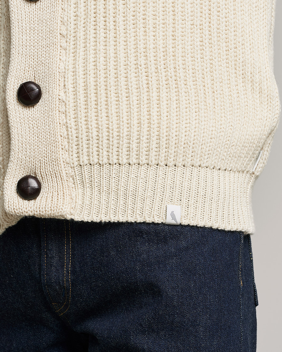 Men | Sweaters & Knitwear | Peregrine | Wilkinson Ribbed Wool Cardigan Cream