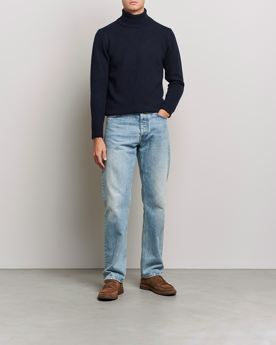 Men | Sweaters & Knitwear | Peregrine | Maker´s Stitch Merino Polo Navy