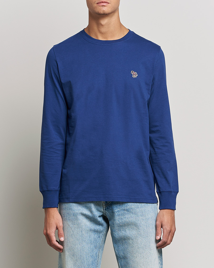 PS Paul Smith Zebra Organic Cotton Long Sleeve T-Shirt Navy at