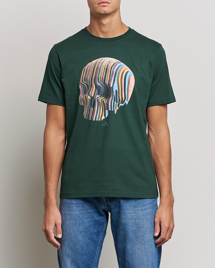Men |  | PS Paul Smith | Skull Cotton T-Shirt Green