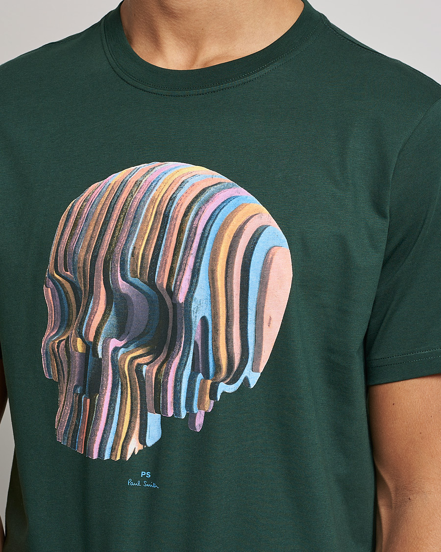 PS Paul Smith Skull Cotton T-Shirt Green at CareOfCarl.com