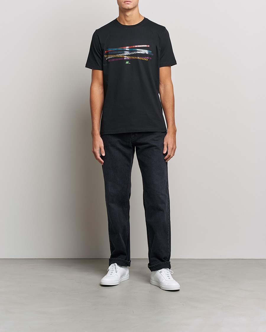 Men | T-Shirts | PS Paul Smith | Tapes Cotton T-Shirt Black