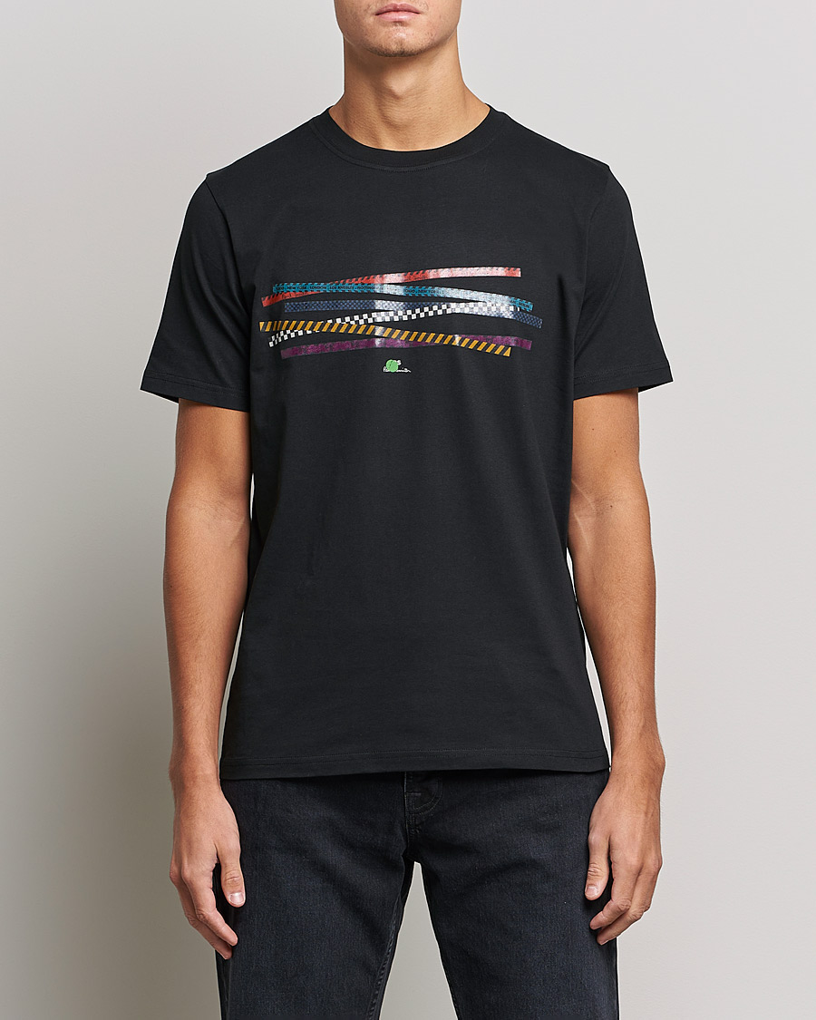Men | T-Shirts | PS Paul Smith | Tapes Cotton T-Shirt Black