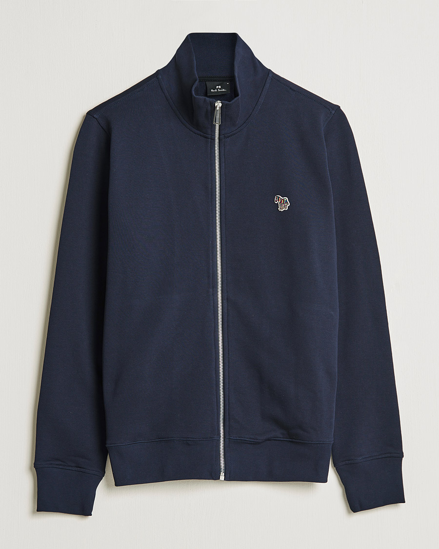 Men | Sweaters & Knitwear | PS Paul Smith | Organic Cotton Zebra Full Zip Sweater Navy