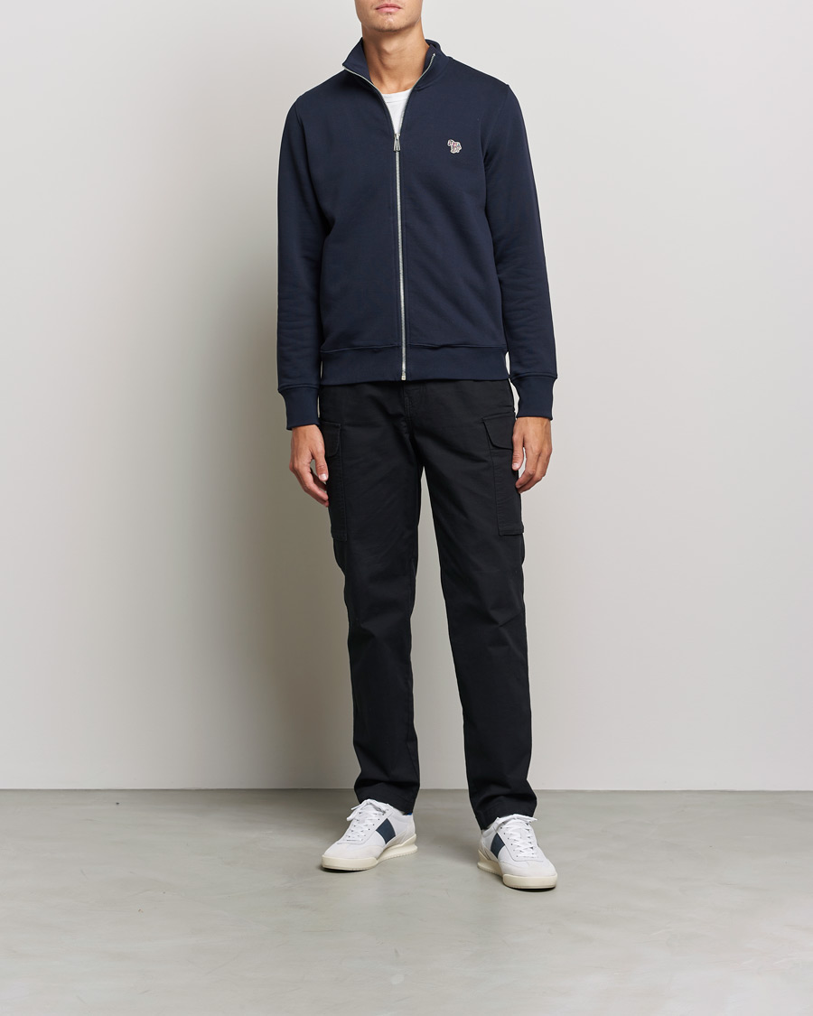 Men | Sweaters & Knitwear | PS Paul Smith | Organic Cotton Zebra Full Zip Sweater Navy