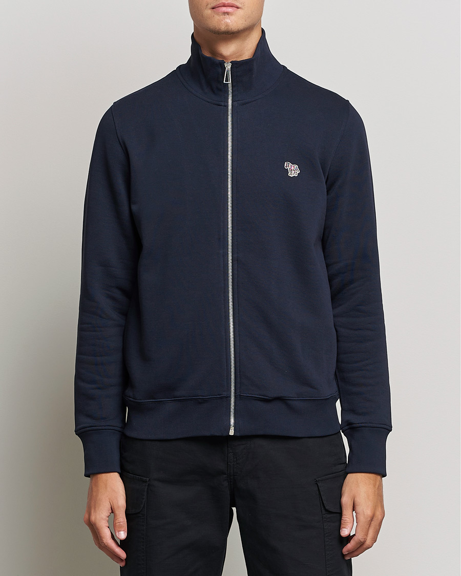 Men | Sweaters & Knitwear | PS Paul Smith | Organic Cotton Zebra Full Zip Sweater Navy