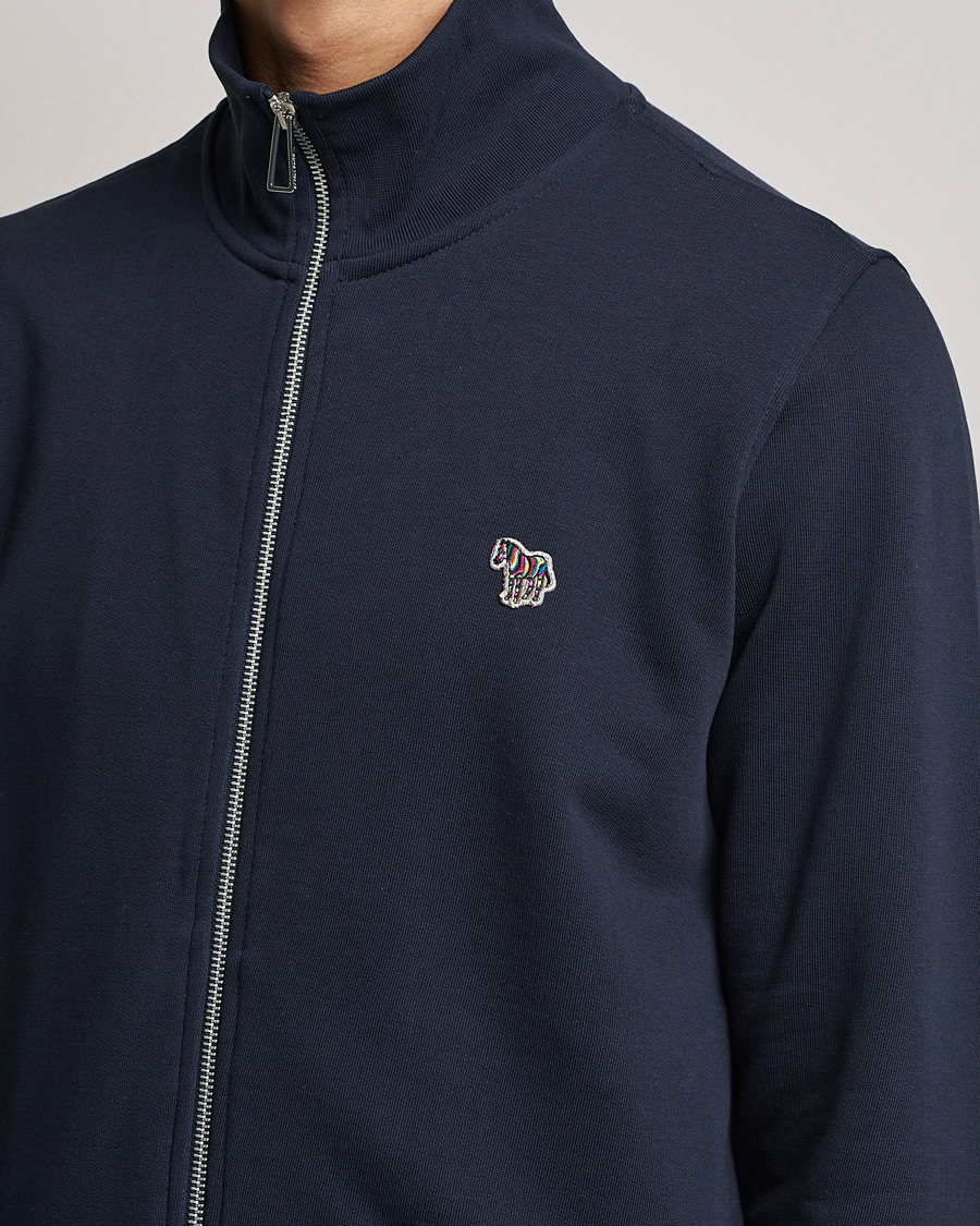 Men | Sweaters & Knitwear | PS Paul Smith | Organic Cotton Zebra Full Zip Sweater Navy