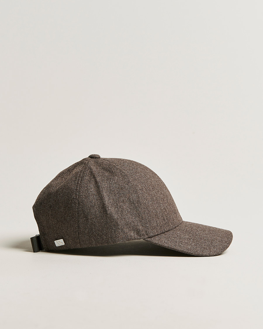 Men | Caps | Varsity Headwear | Flannel Baseball Cap Taupe Brown
