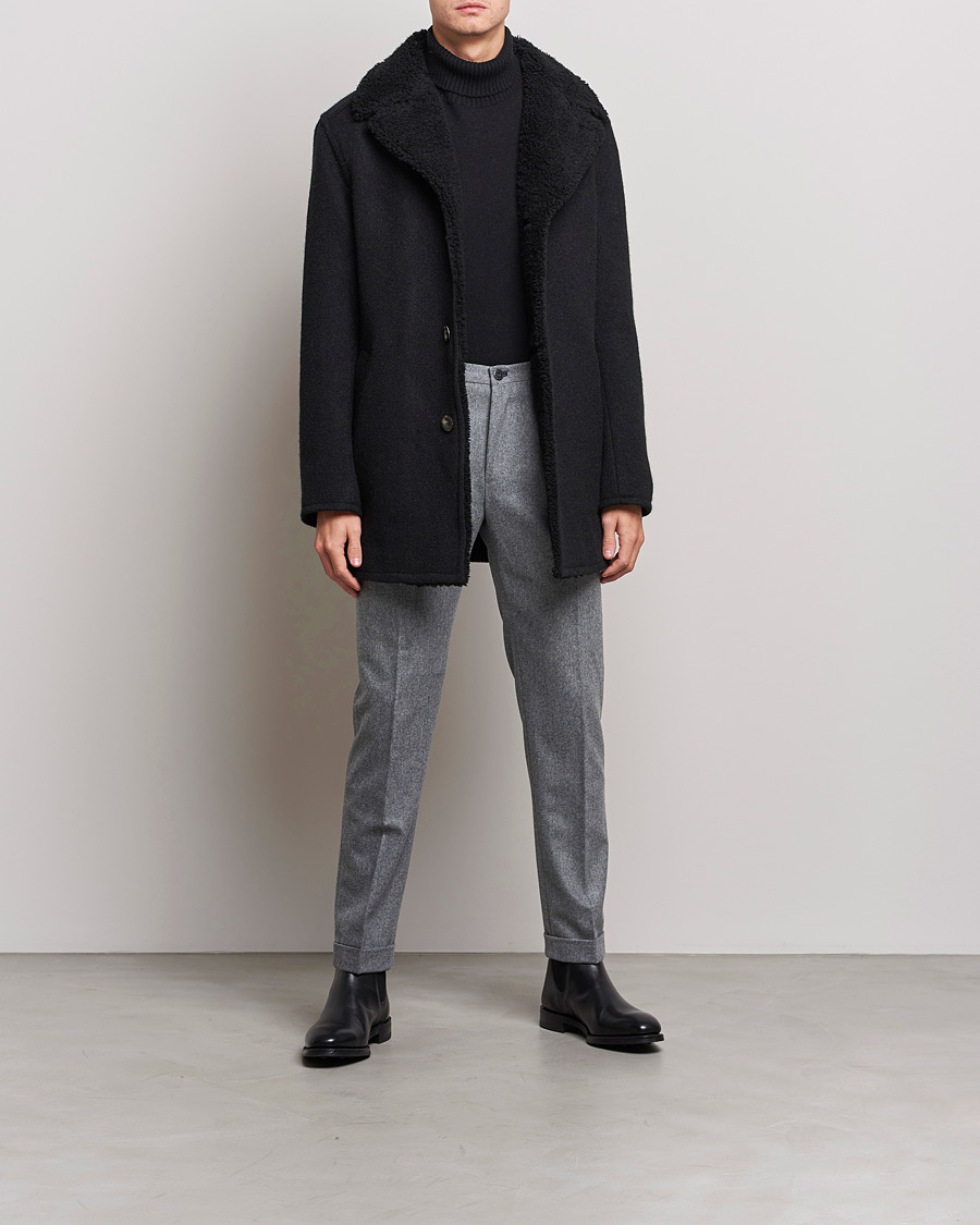 Men | Coats & Jackets | Private White V.C. | The Shearling Car Coat Navy