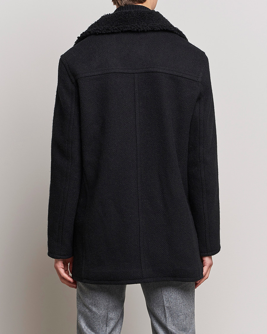 Men | Coats & Jackets | Private White V.C. | The Shearling Car Coat Navy