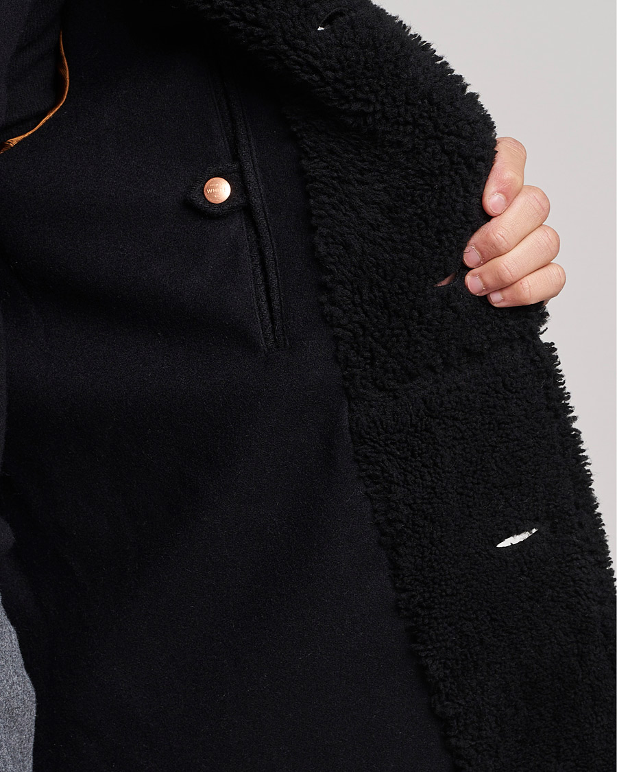 Men | Coats & Jackets | Private White V.C. | The Shearling Car Coat Navy