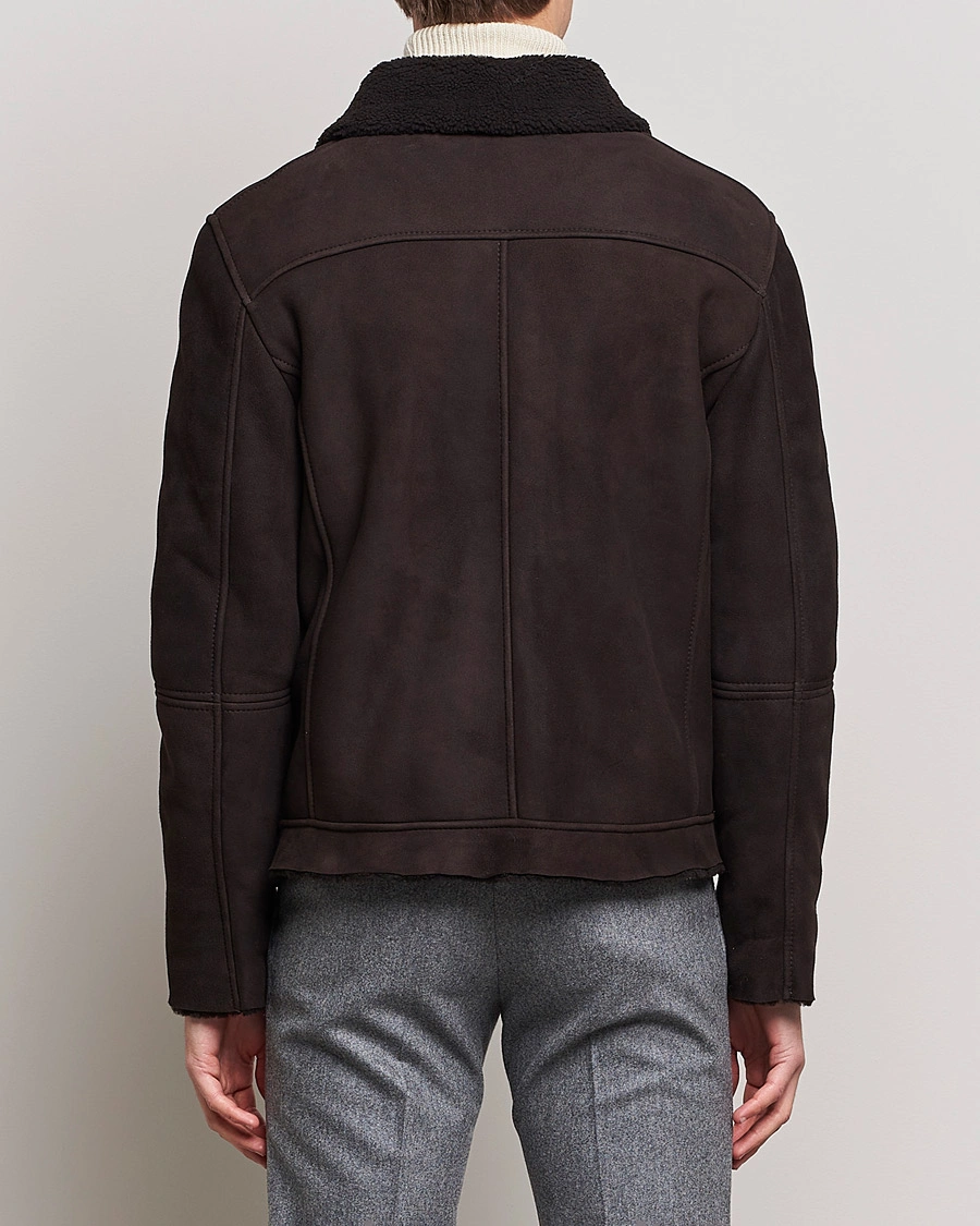 Men | Coats & Jackets | Private White V.C. | The Shearling Flight Jacket Brown
