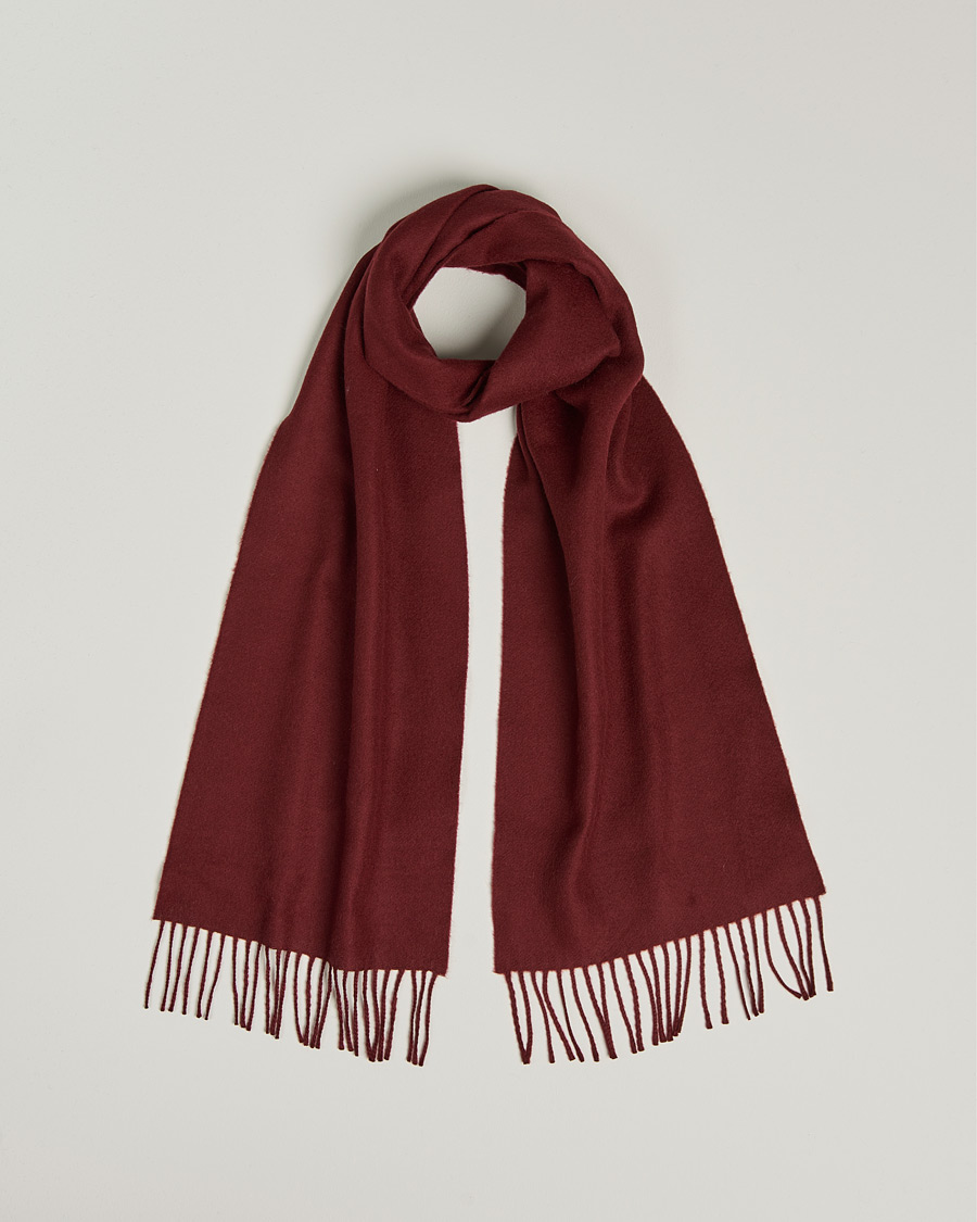 Men | Begg & Co Vier Lambswool/Cashmere Solid Scarf Wine | Begg & Co | Vier Lambswool/Cashmere Solid Scarf Wine