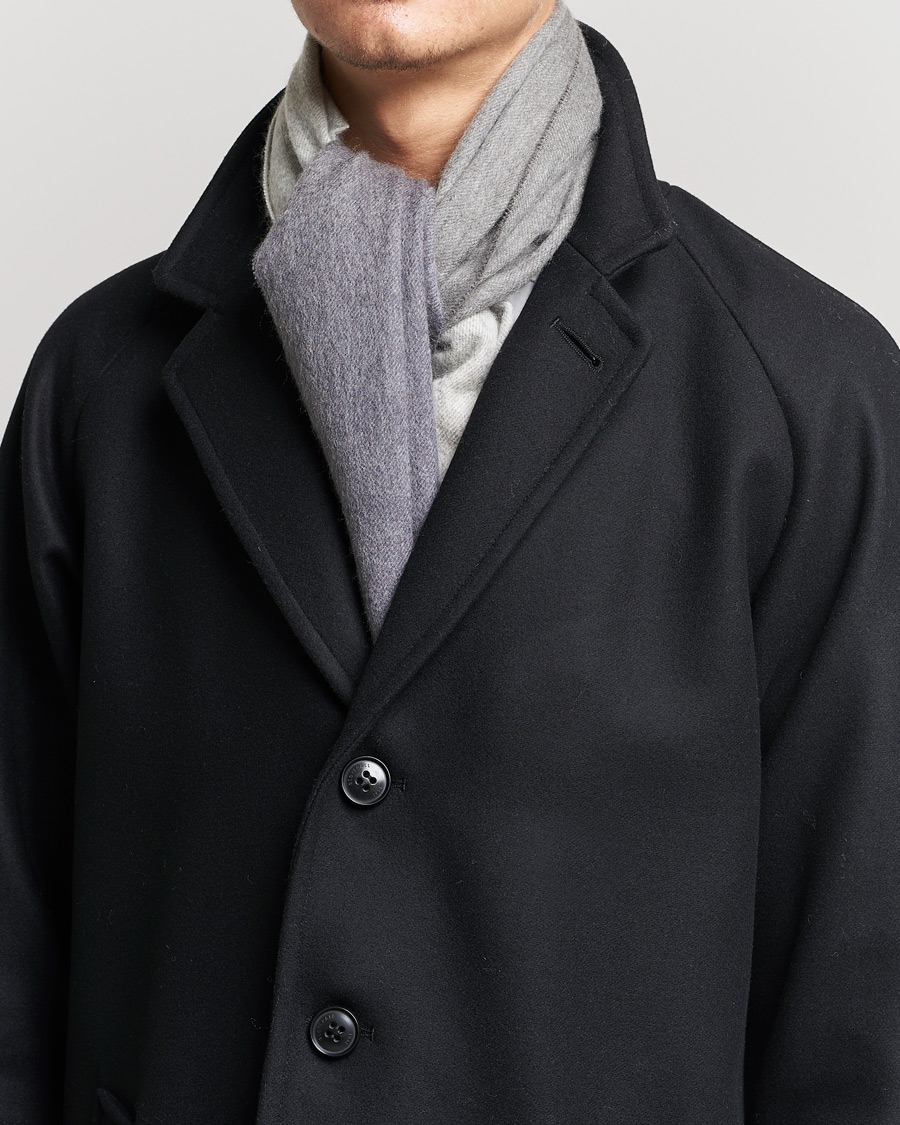 Men | Accessories | Begg & Co | Nuance Ombre Cashmere Scarf Marble Midnight