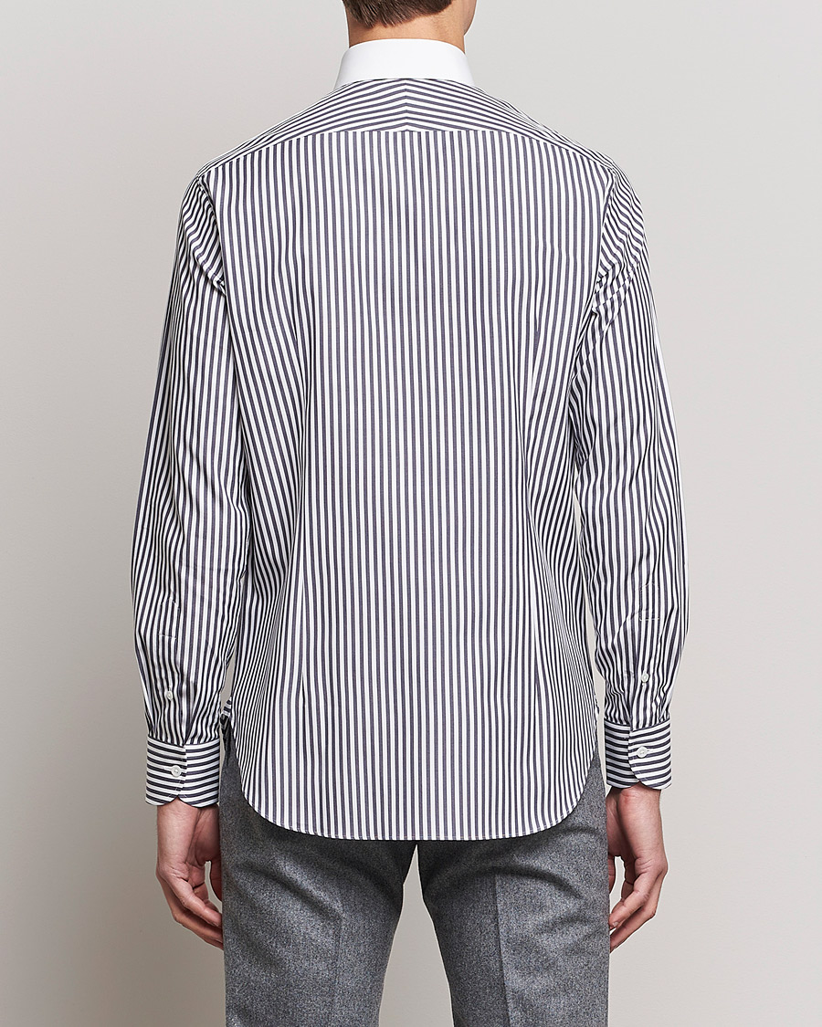 Men | Shirts | Beams F | Tab Collar Dress Shirt Grey/White