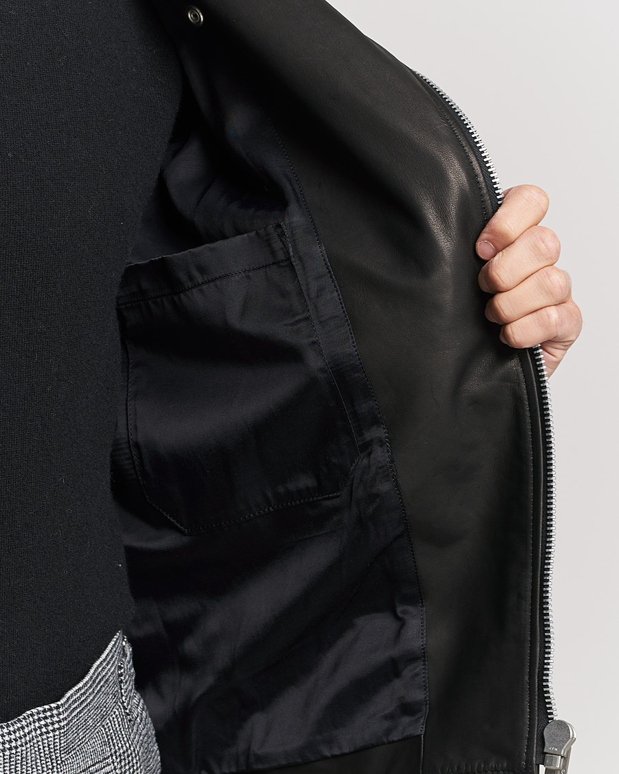 Men | Coats & Jackets | Beams F | Riders Leather Jacket Black