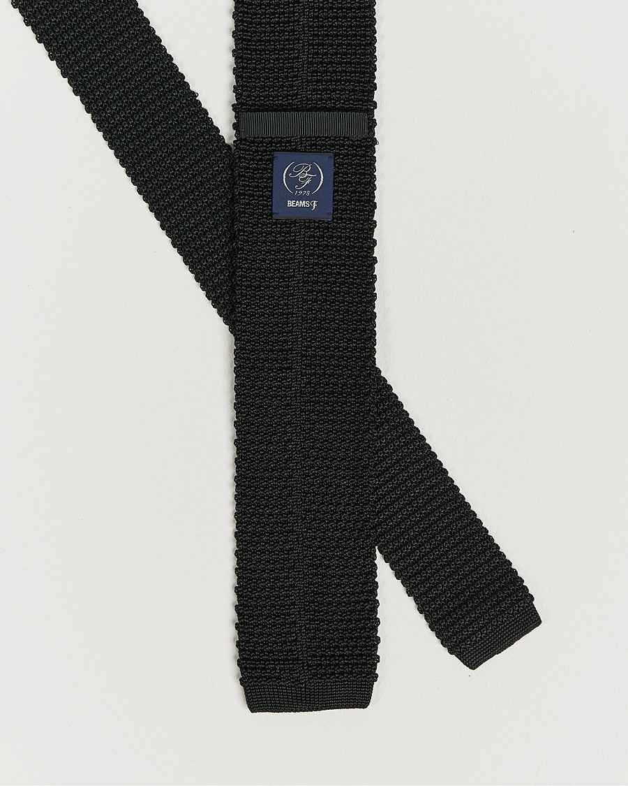 Men | Beams F Knitted Silk Tie Black | Beams F | Knitted Silk Tie Black
