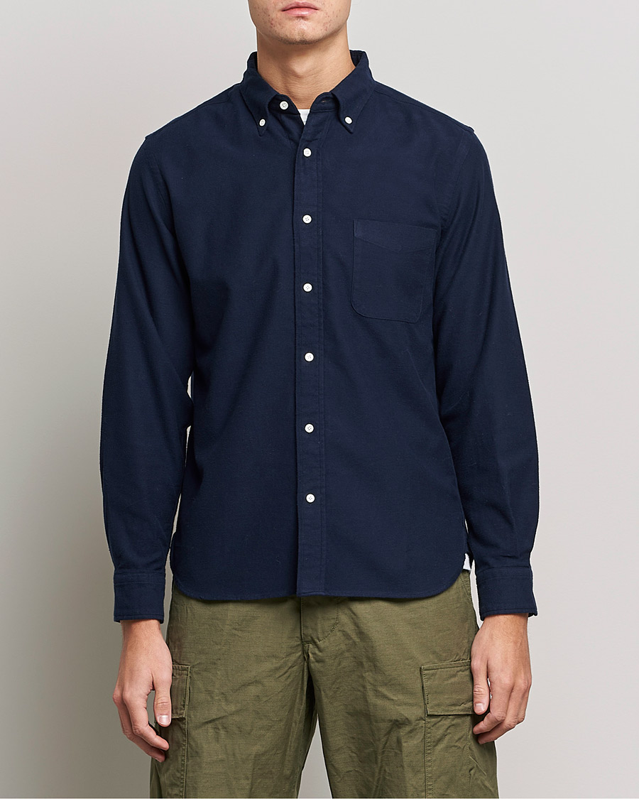 Men | Shirts | BEAMS PLUS | Flannel Button Down Shirt Navy