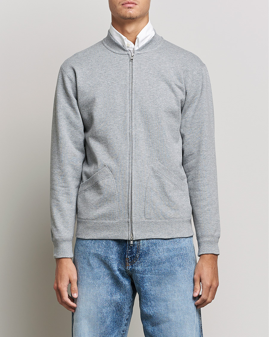 Men | Sweaters & Knitwear | BEAMS PLUS | Sweat Zip Cardigan Light Grey
