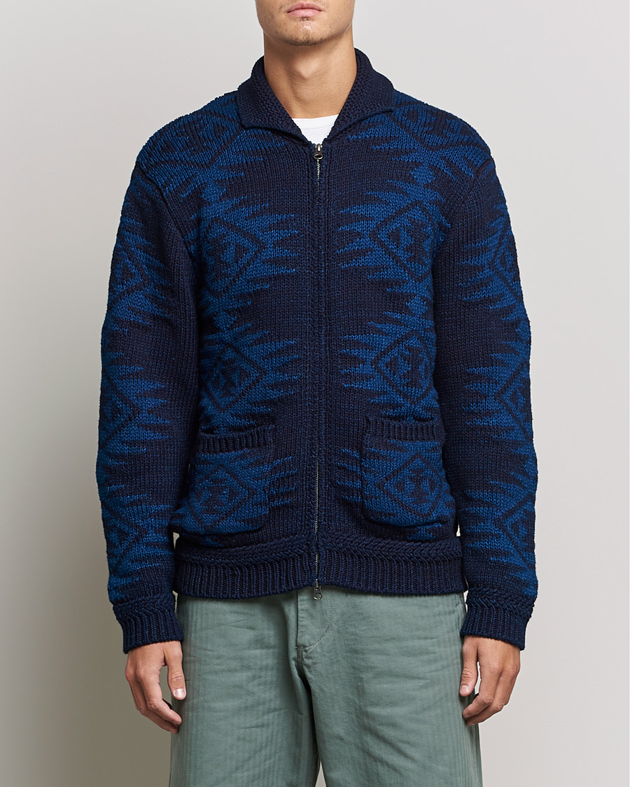 Men | Sweaters & Knitwear | BEAMS PLUS | Cowichan Cardigan Navy