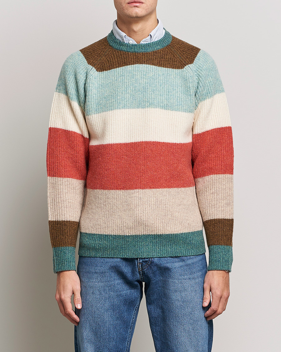 Men | Knitted Jumpers | BEAMS PLUS | Block Stripe Sweater Multi Stripe