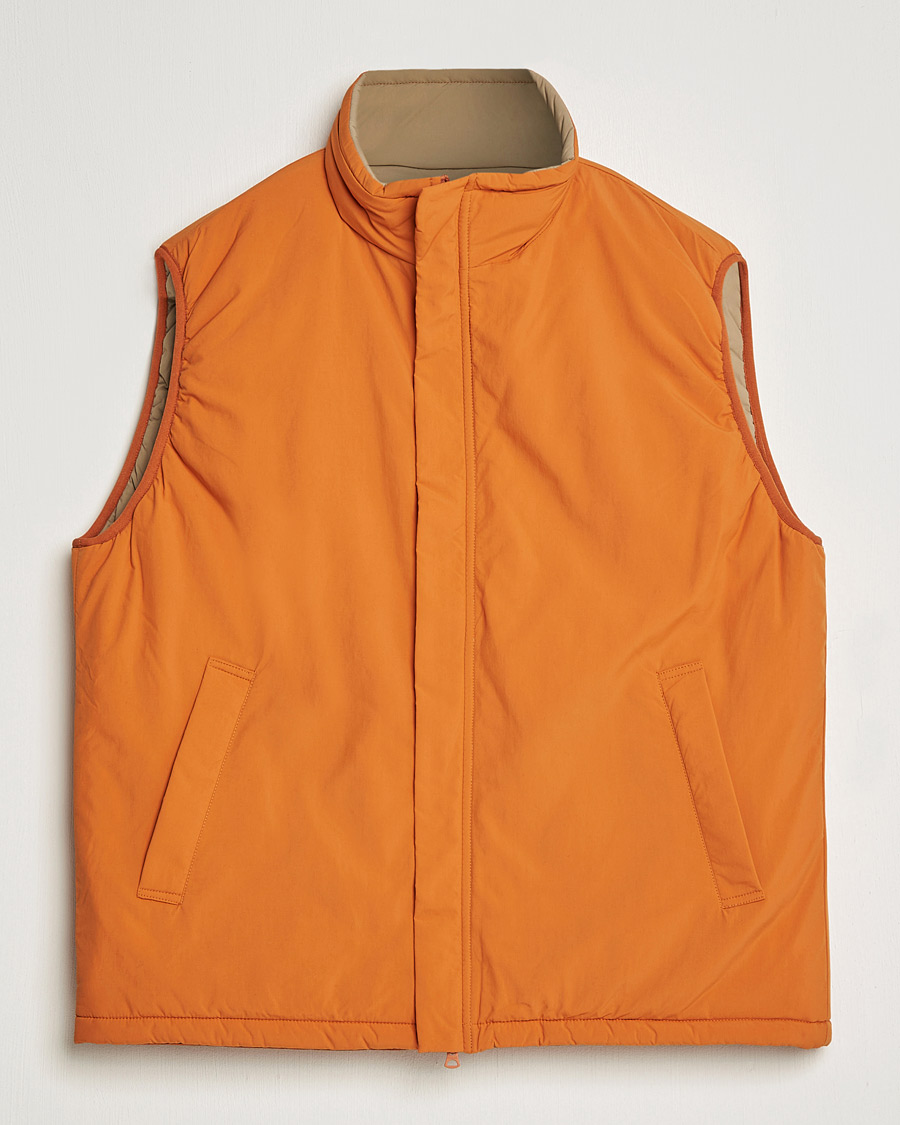 BEAMS PLUS MIL Puffer Vest Orange at CareOfCarl.com