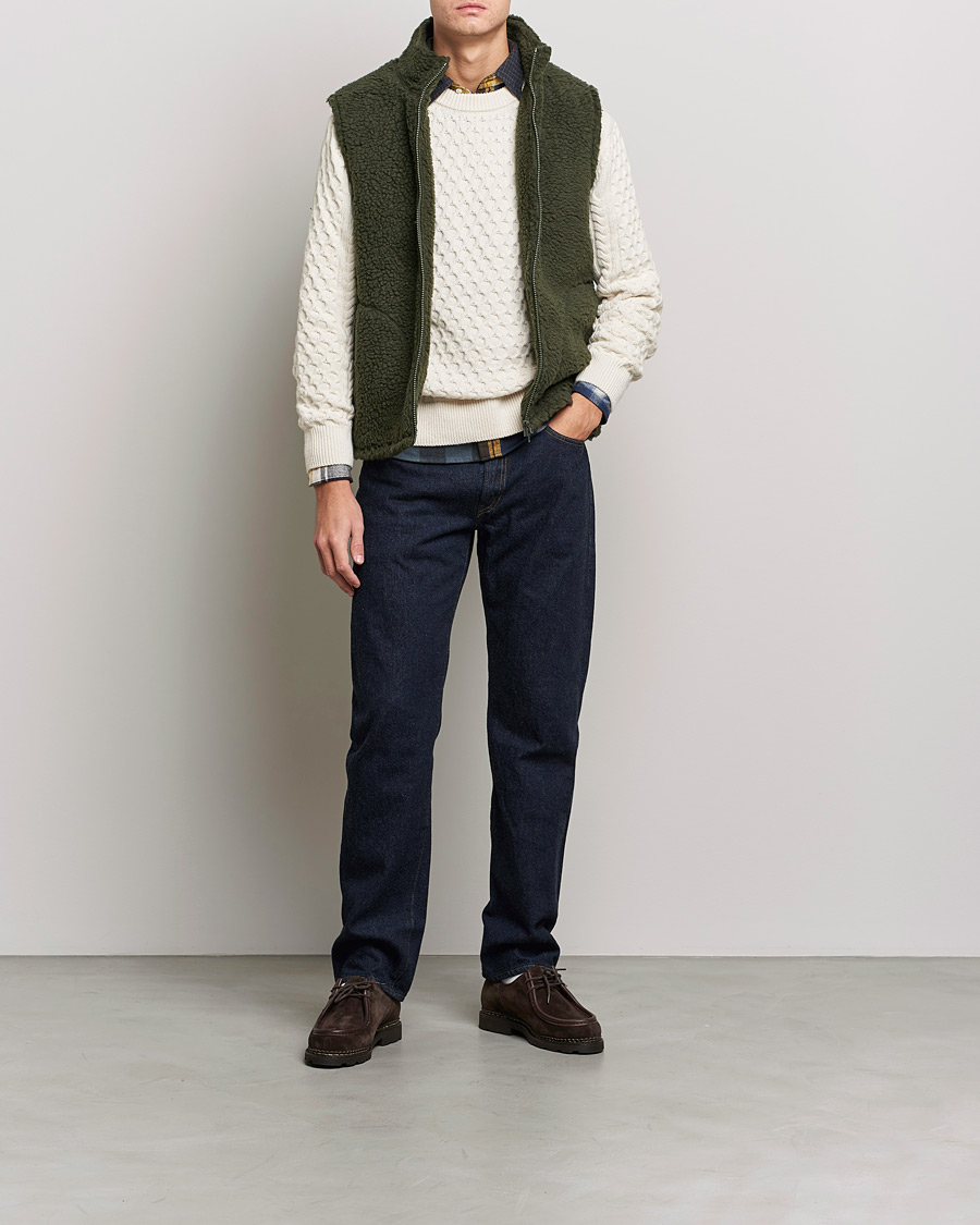 Men | Coats & Jackets | BEAMS PLUS | Boa Fleece Vest Forest Green
