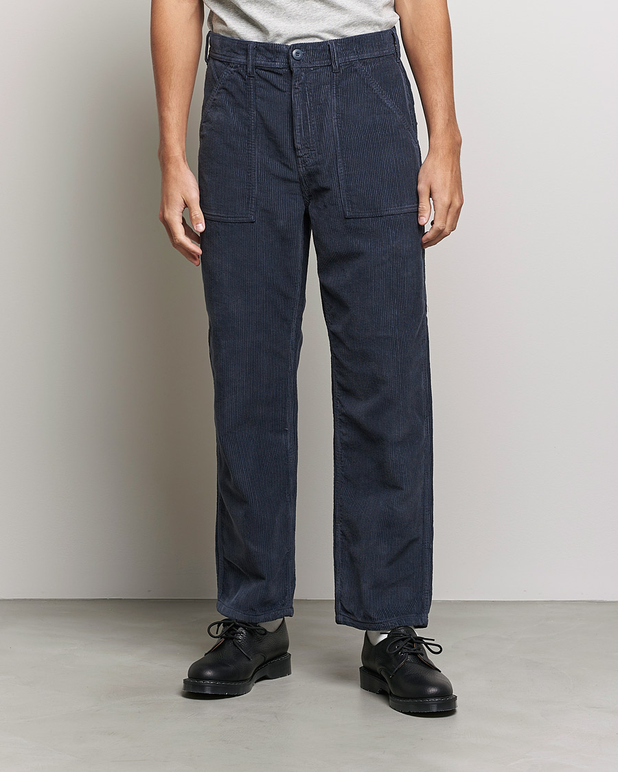 Men | Trousers | Stan Ray | Corduroy Fat Pants Navy