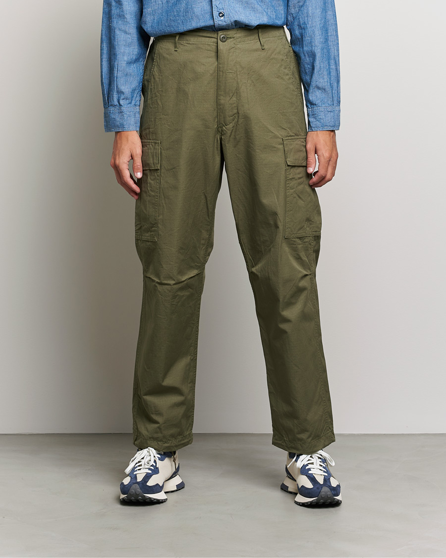 Men | Cargo Trousers | orSlow | Vintage Fit 6 Pocket Cargo Pants Army Green
