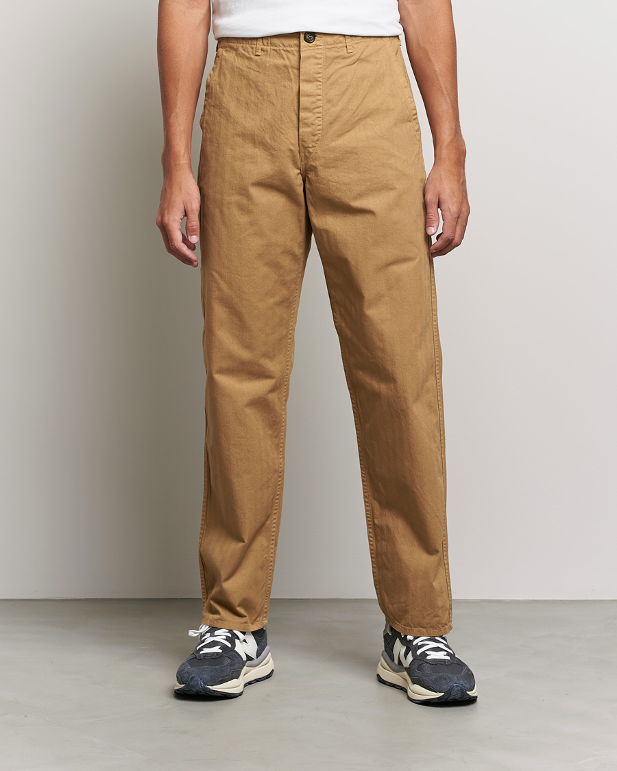 Men | Trousers | orSlow | French Work Pants Khaki