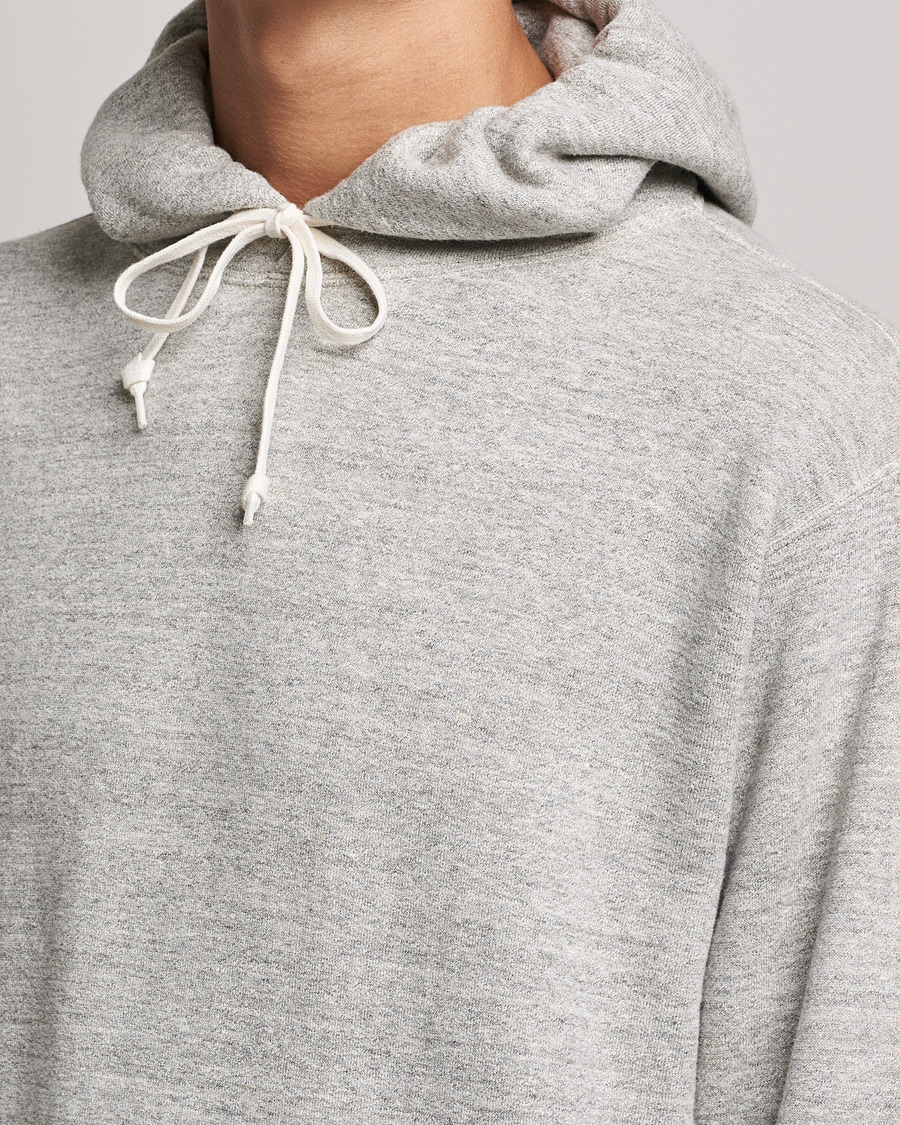 Men | Sweaters & Knitwear | orSlow | Loop Wheel Hooded Sweatshirt Heather Grey