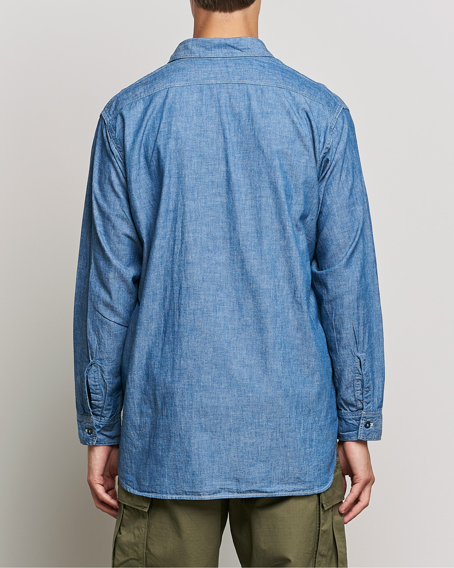 Men | Shirts | orSlow | Chambray Work Shirt Light Blue