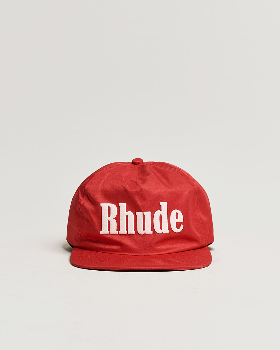 Men | Rhude Satin Logo Cap Red/White | Rhude | Satin Logo Cap Red/White