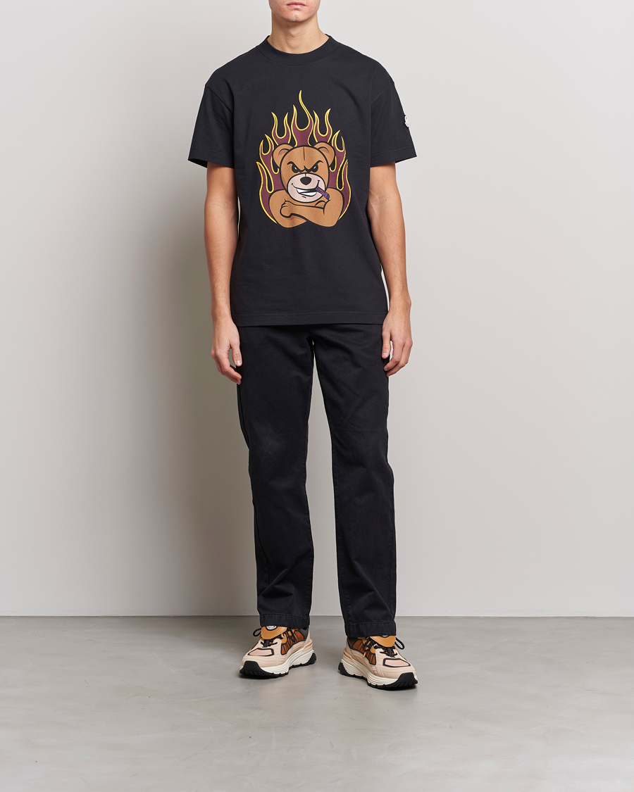 Men | T-Shirts | Moncler Genius | 8 Palm Angels Bear Motif T-Shirt Black