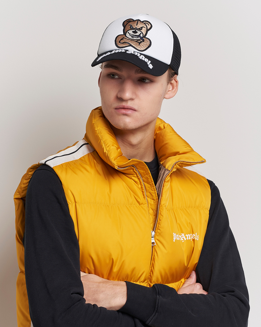 Men | 8 Moncler Genius Palm Angels Bear Motif Baseball Cap White/Black | Moncler Genius | 8 Palm Angels Bear Motif Baseball Cap White/Black