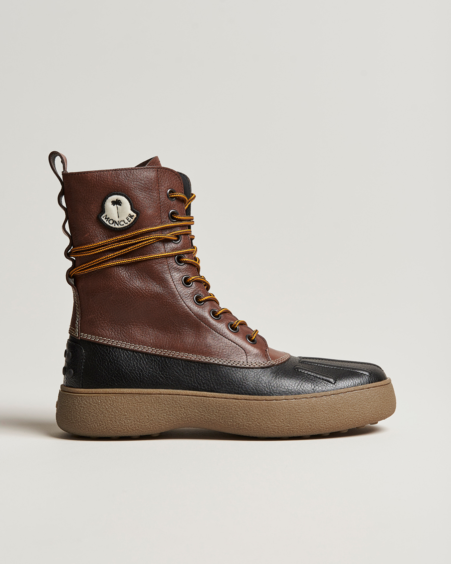もやしもん【De gier】本革 ブラウン ジッパーブーツ フランス製 8 Moncler Genius Palm Angels Winter Gommino Leather Boots Dark