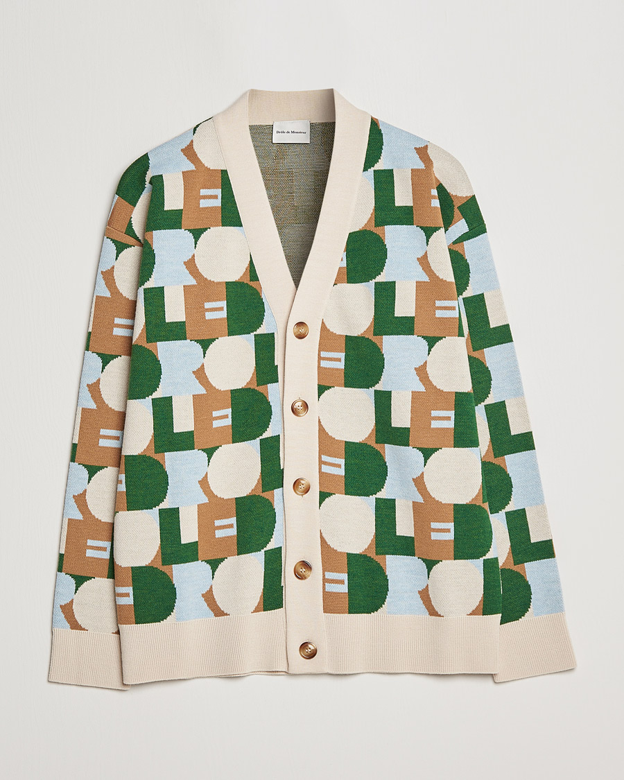 Men | Sweaters & Knitwear | Drôle de Monsieur | Le Cardigan White/Beige