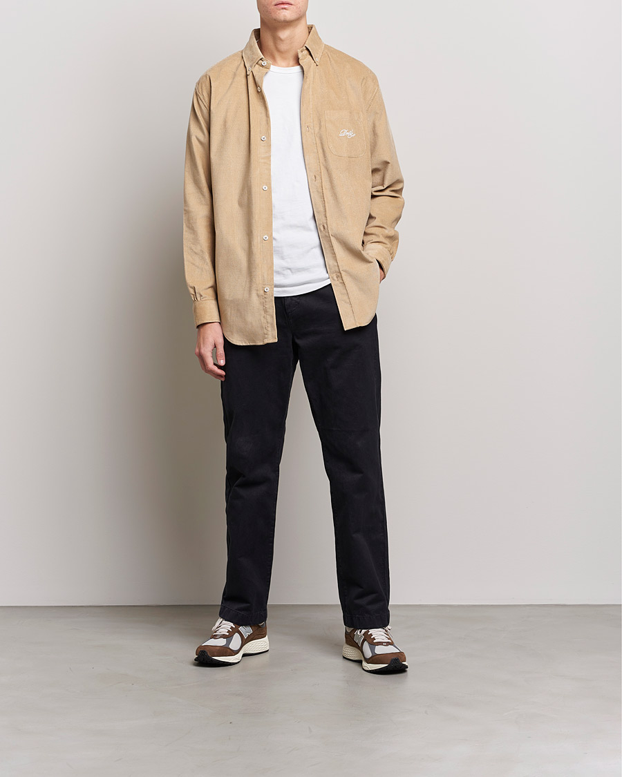 Men | Shirts | Drôle de Monsieur | Corduroy Oversize Shirt Beige