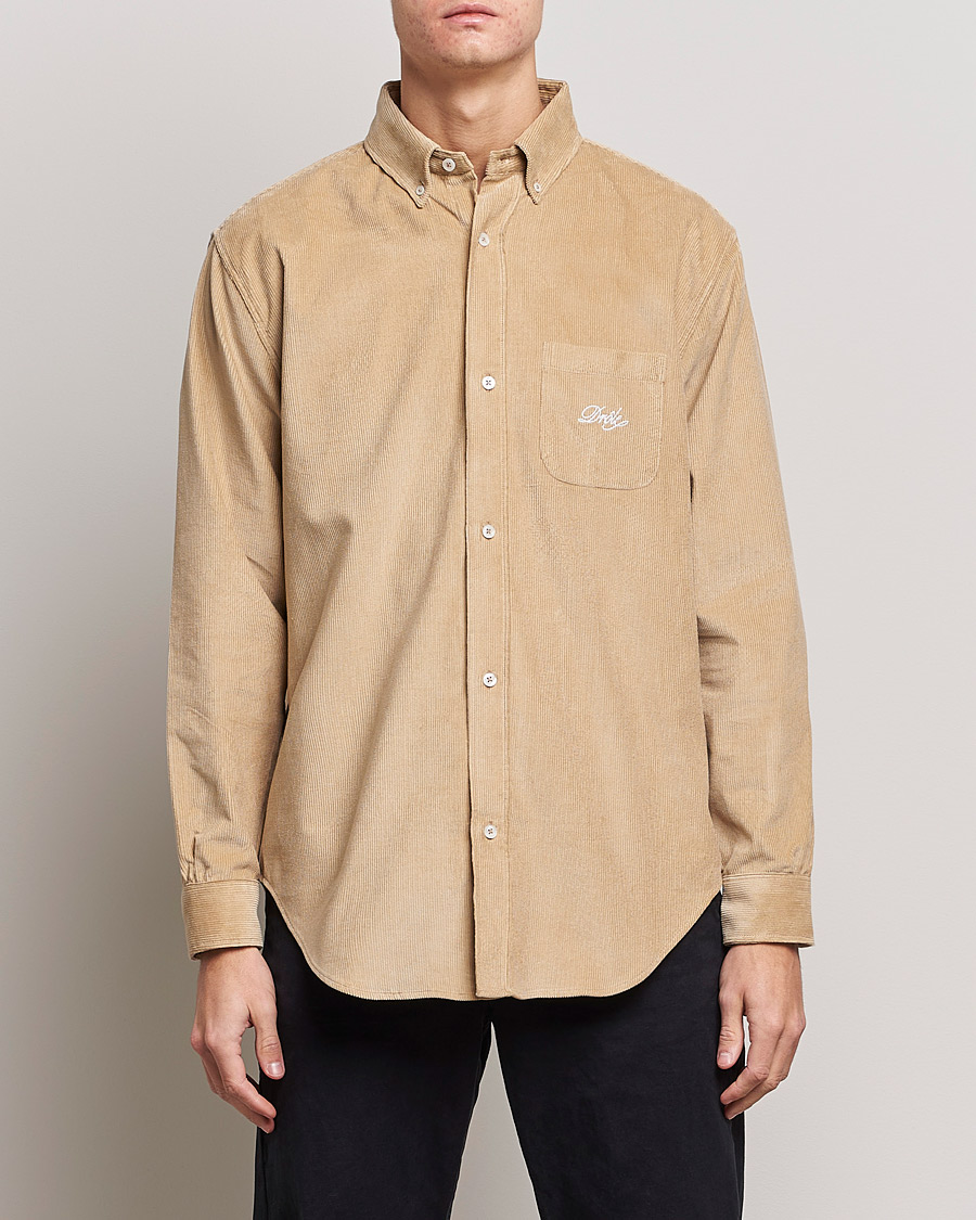 Men | Shirts | Drôle de Monsieur | Corduroy Oversize Shirt Beige