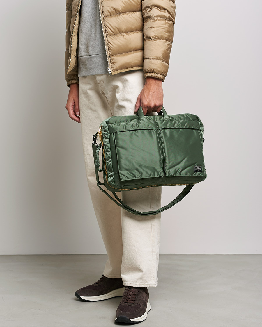 Men | Briefcases | Porter-Yoshida & Co. | Tanker 3Way Briefcase Sage Green