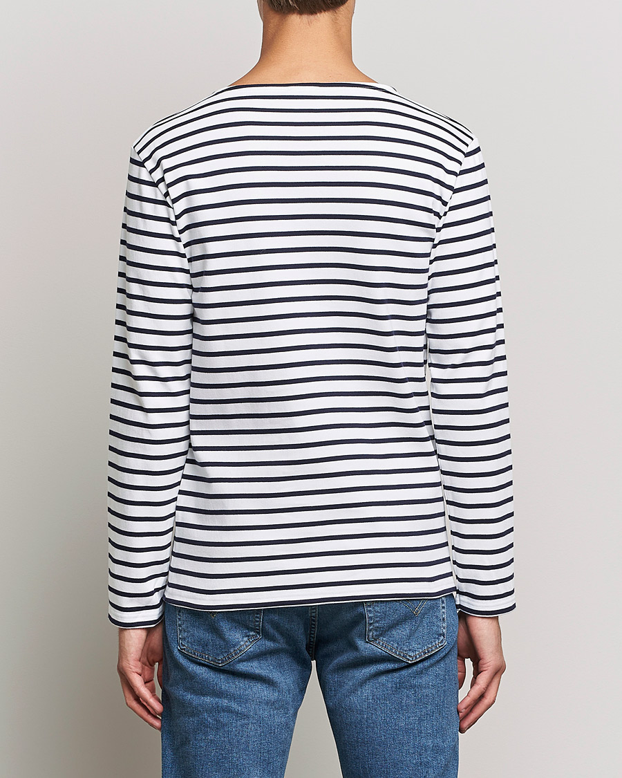 Men | T-Shirts | Armor-lux | Houat Héritage Stripe Long Sleeve T-Shirt White/Navy