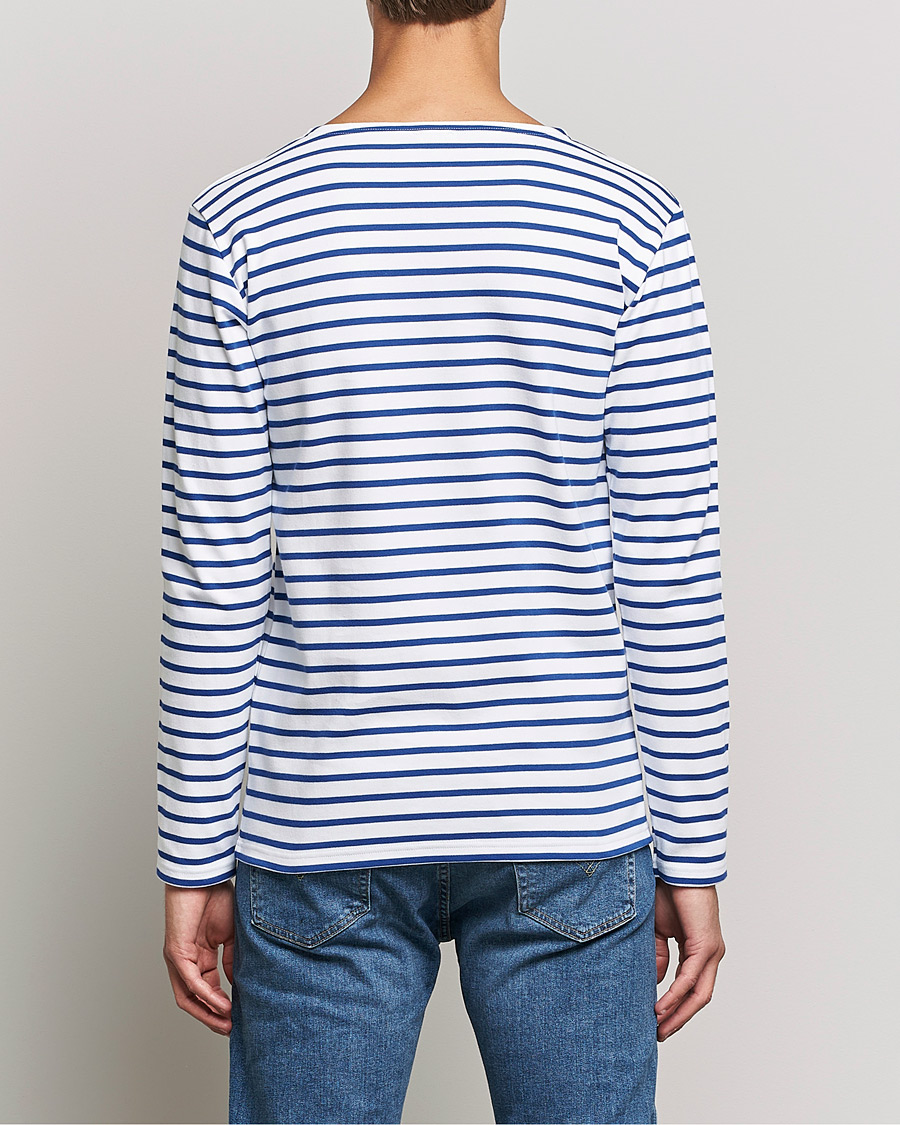 Men | T-Shirts | Armor-lux | Houat Héritage Stripe Long Sleeve T-Shirt White/Blue