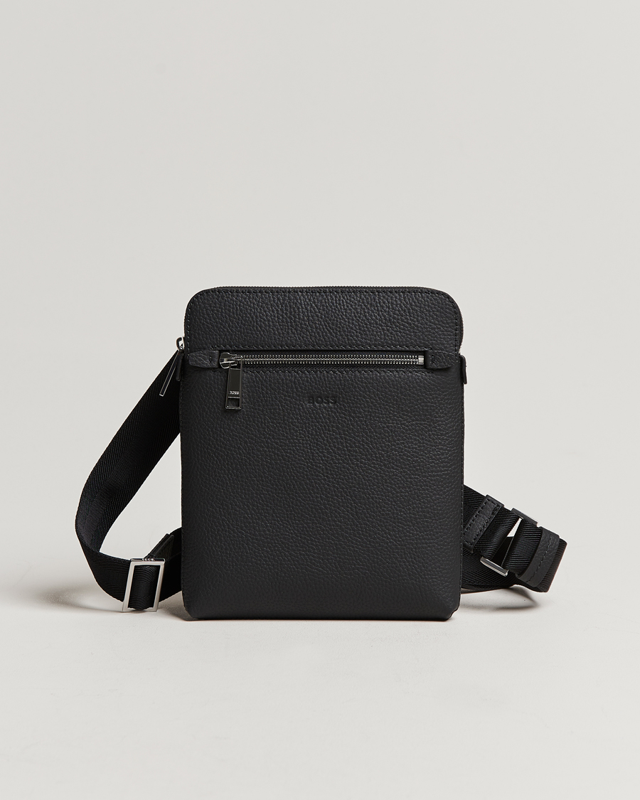 Men | Bags | BOSS BLACK | Crosstown Leather Bag Black