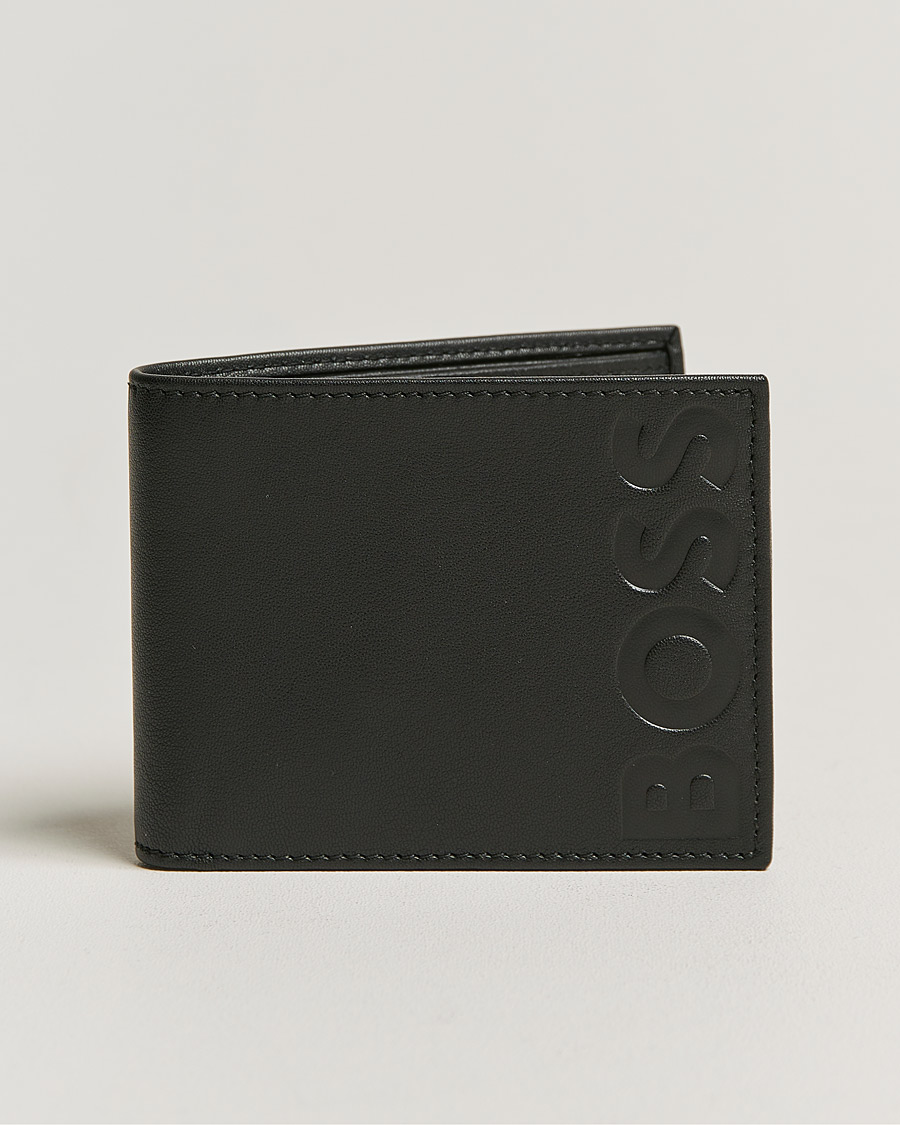 Men | Bi-fold & Zip Wallets | BOSS | Signature Leather Wallet Black